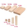 Bausatz aus Holzbausteinen - 8 Größen und Stückzahlen der einzelnen Bausteine