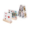 Holz-Kartenhalter aus reinem Buchenholz mit Spielkarten