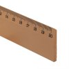 Detail des Holzlineals Scholar-20CC in ockerfarbener Farbe, Länge 20 cm – Fokus auf Anfang der Skala