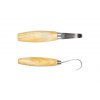 Kerbschnitzmesser Hook 162 von Morakniv. Ein Spezialwerkzeug für Handwerker mit doppelseitiger Krümmung und Lederscheide für meisterhafte Schnitzarbeiten.