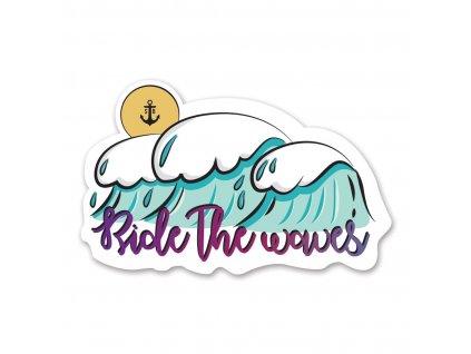 RIDE THE WAVES STICKER 1800x1800