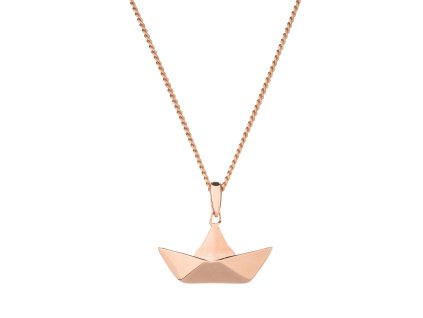 Women Rose Gold ship necklace