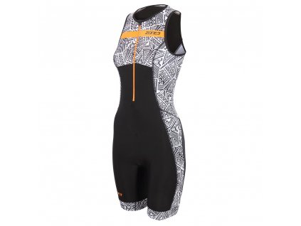 Women's Activate+ Kona Speed Sleeveless Trisuit / Black/White/Orange / XS