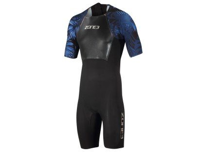 Men's Shortsleeve Swimskin / Black/Blue (Varianta S)
