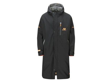 Oversized Polar Fleece Parka Robe Jacket / Black/Orange (Varianta M)