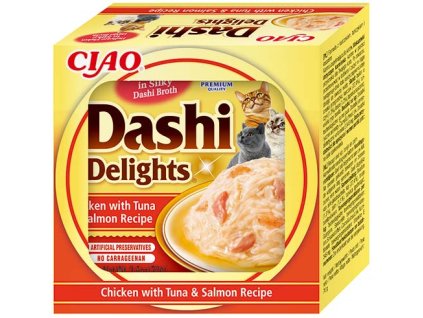 Dashi Delights vanička kuře s tuňákem a lososem 70g