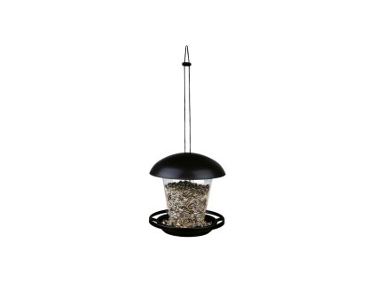Zahradní závěsné plast. krmítko tubus se stříškou 900ml/17cm