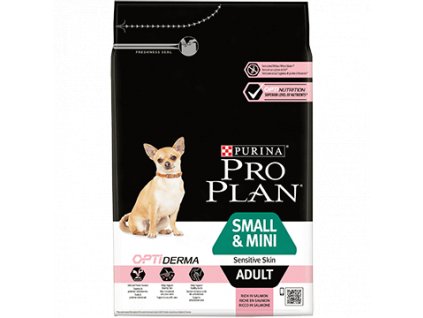 Pro Plan Dog OptiDerma Small & Mini Sensitive Skin Adult Salmon 3kg 43743686 360x360px Front