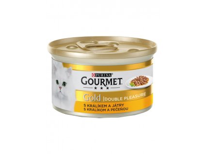 gourmet gold cat konzerva double pleasure kralik jatra r
