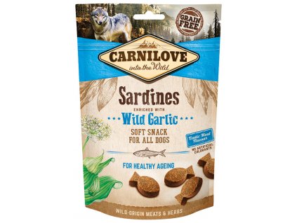 carnilove dog semi moist snack sardines enriched with wild garlic 200g original