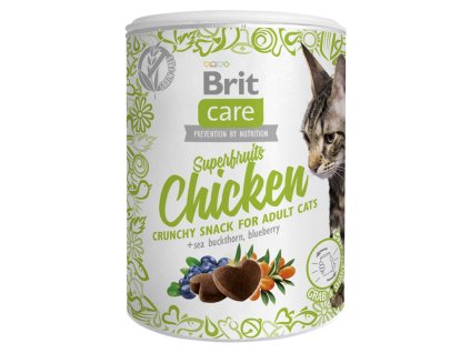 brit care cat snack superfruits chicken 100g original