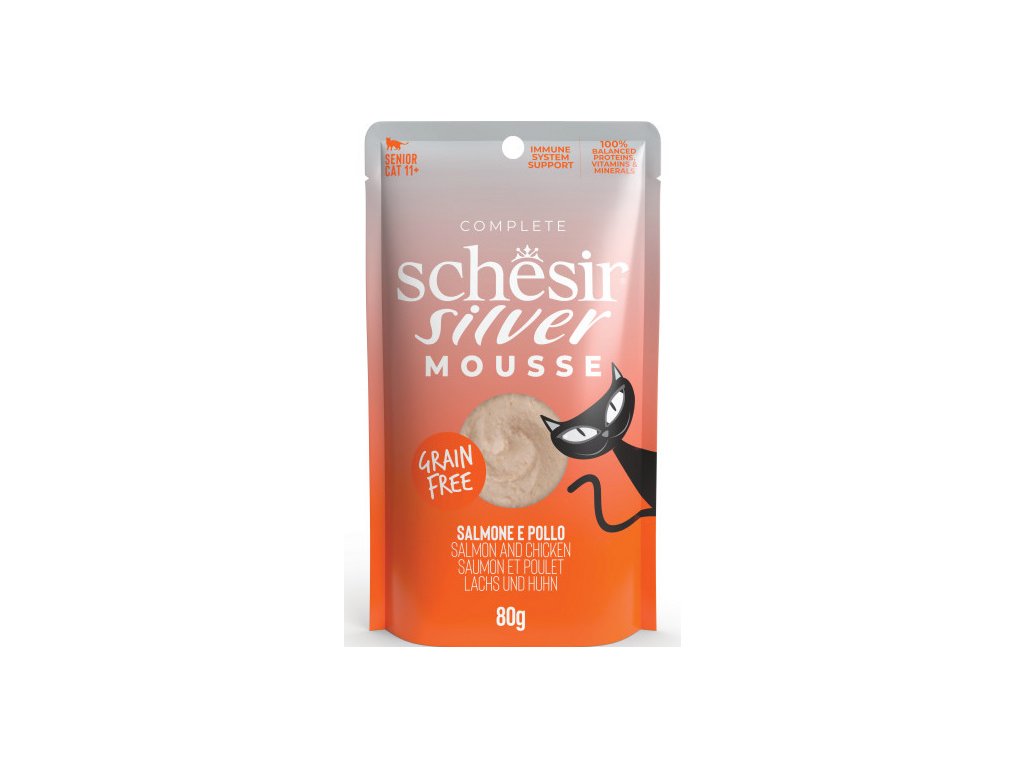 Schesir Cat Pouches Senior Lifestage Mousse Salmon & Chicken 80g
