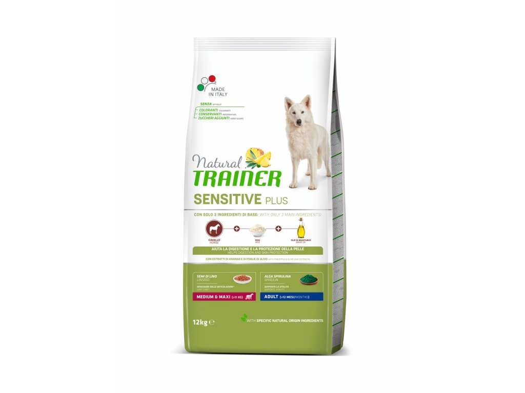 TRAINER Natural Sensitive Plus Medium&Maxi Adult kůň 12kg