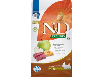 N&D Pumpkin DOG Adult Mini Venison & Apple 2kg