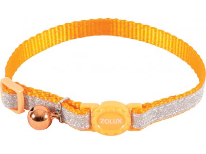 Obojek kočka SHINY nylon oranžový 10mm/30cm Zolux