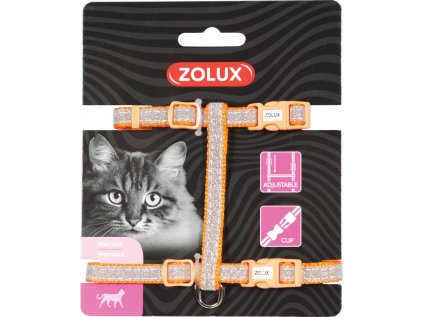 Postroj kočka SHINY nylon oranžový Zolux