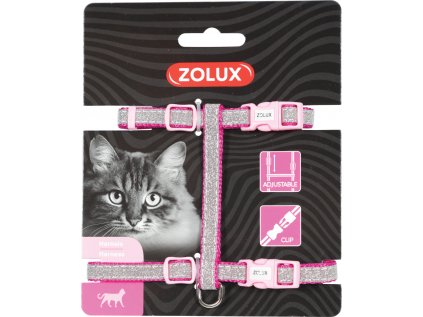 Postroj kočka SHINY nylon růžový Zolux