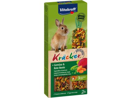 VITAKRAFT Rodent Rabbit Kräcker zelenina & červená řepa 2ks