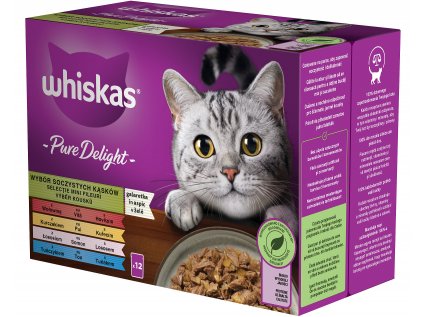 Whiskas Pure Delight Výběr kousků v želé 12x85g