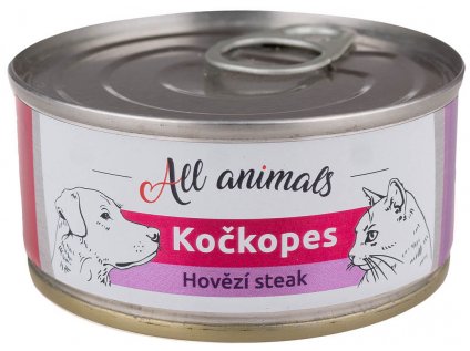 All Animals kočkopes steak z hovězí svaloviny 100g