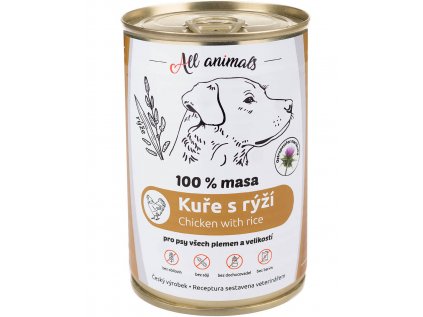 All Animals DOG kuřecí mleté s rýží 400g