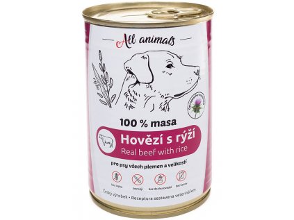 All Animals DOG hovězí mleté s rýží 400g