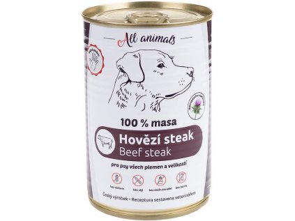 All Animals DOG hovězí steak 400g