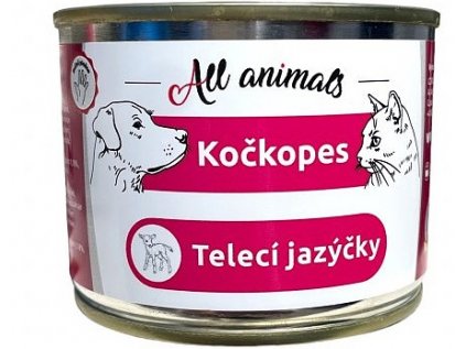 All Animals kočkopes Telecí jazýčky 200g