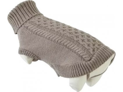 Obleček svetr rolák pro psy MEGEVE šedohnědý 30cm Zolux
