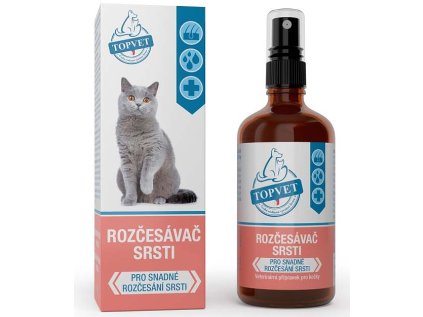 Rozčesávač srsti pro kočky TOPVET 100ml