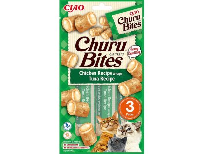 Churu Cat Bites Chicken wraps&Tuna Purée 3x10g