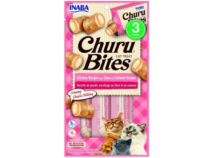 Churu Cat Bites Chicken wraps&Tuna Salmon Purée 3x10g