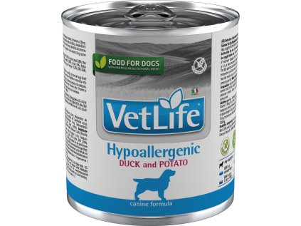 Vet Life Natural Dog konz. Hypoaller Duck&Potato 300g