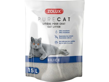 Podestýlka PURECAT natural silica 15l Zolux