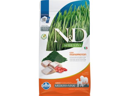 N&D SPIRULINA DOG Adult M/L Herring & Wolfberry 2kg