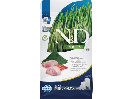 N&D SPIRULINA DOG Puppy M/L Lamb & Wolfberry 2kg