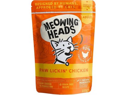 MEOWING HEADS Paw Lickin’ Chicken kapsička 100g