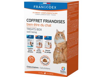Francodex Pochoutka Box Well-being pro kočky 3x65g