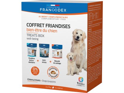 Francodex Pochoutka Box Well-being pro psy 3x75g