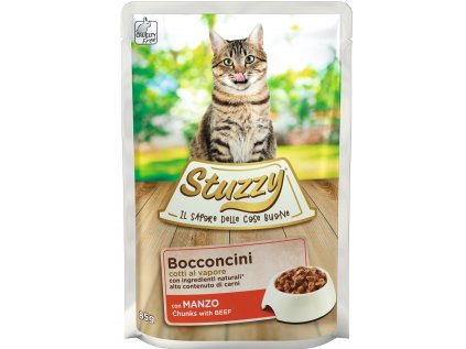 Stuzzy Cat kapsa Adult kousky hovězího 85g