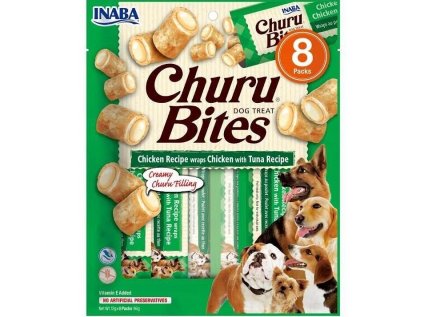Churu Dog Bites Chicken wraps Chicken & Tuna 8x12g