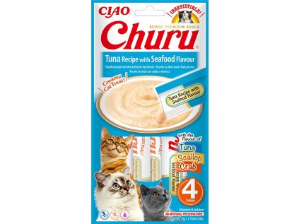 Churu Cat Tuna Recipe with Seafood Flavor 4x14g