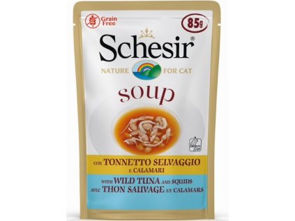 Schesir Cat kapsa Adult Soup tuňák/oliheň 85g