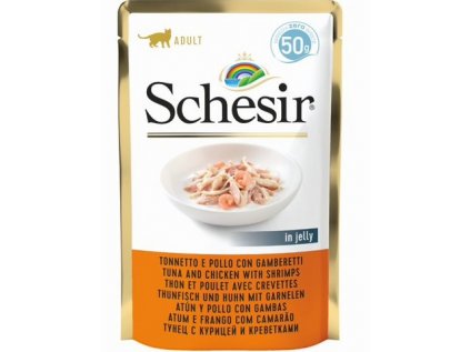 Schesir Cat kapsa Adult tuňák/kuře/krevety 50g