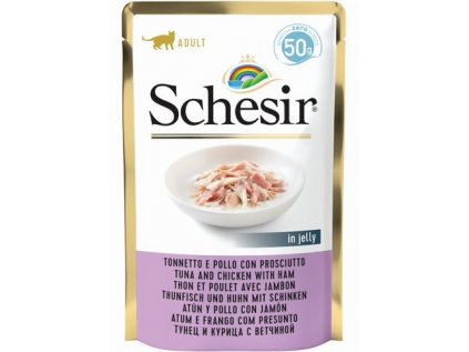 Schesir Cat kapsa Adult tuňák/kuře/šunka 50g