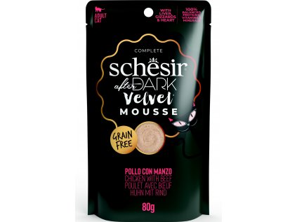 Schesir Cat kapsa After Dark Velvet Mousse kuře/hovězí 80g