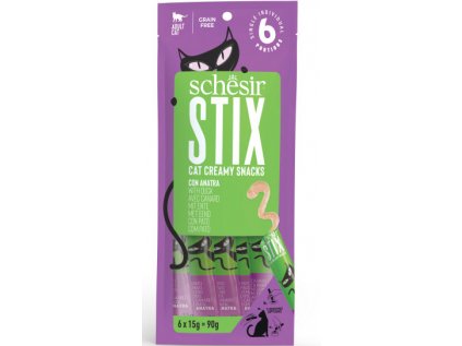 Schesir Cat pochoutka Stix Liquid Snack kachna 6x15g