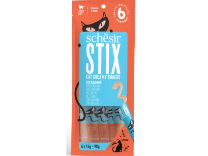 Schesir Cat pochoutka Stix Liquid Snack losos 6x15g