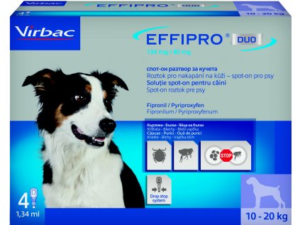Effipro DUO Dog M (10-20kg) 134/40 mg, 4x1,34ml