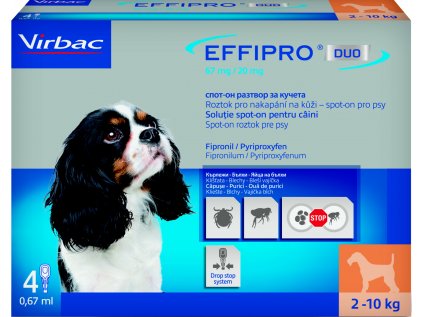 Effipro DUO Dog S (2-10kg) 67/20 mg, 4x0,67ml